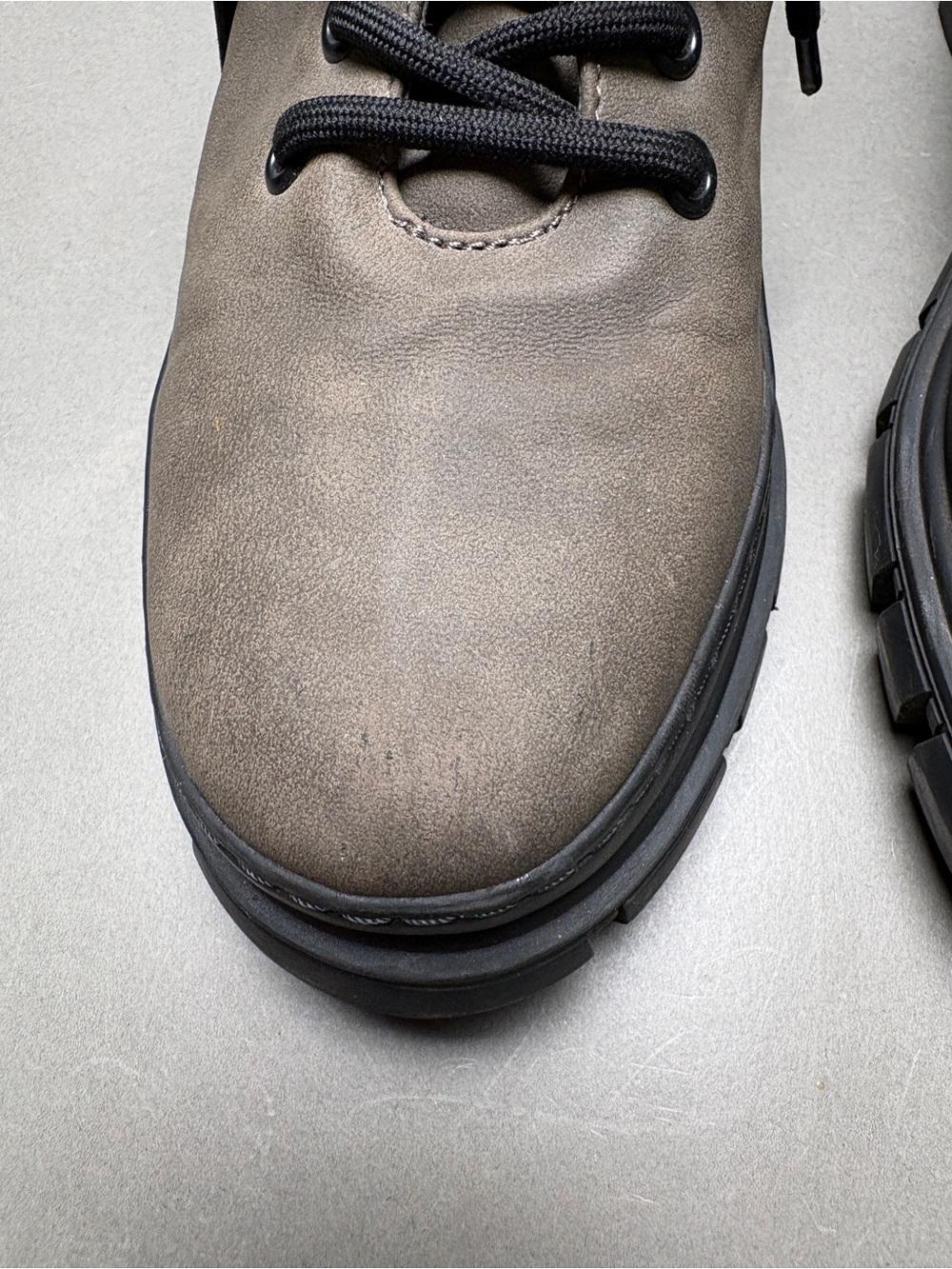 MIA Taupe Lace-Up Chunky Combat Boots with Black Soles - Picture 5 of 14